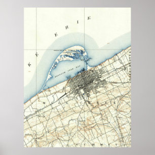 kaart van Erie Pennsylvania (1899) Poster