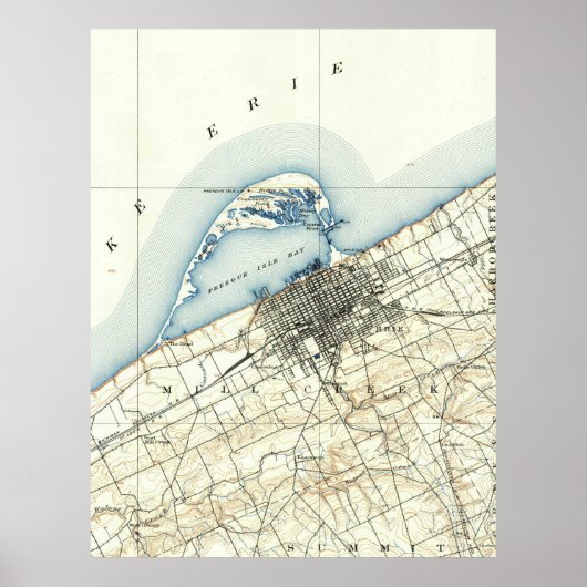  kaart van Erie Pennsylvania (1899) Poster (Voorkant)