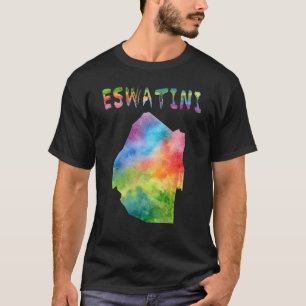Kaart van eswatini Swazi Colorful Map Waterverf Il T-shirt