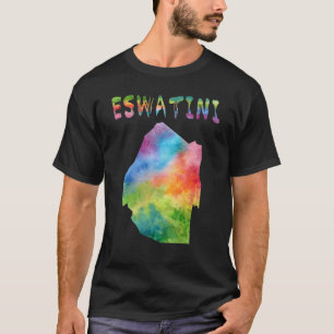 Kaart van eswatini Swazi Colorful Map Waterverf Il T-shirt