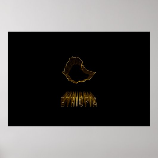 Kaart van Ethiopië, Gold Map Poster (Voorkant)