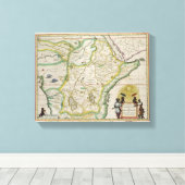 Kaart van Ethiopië met vijf Afrikaanse staten Canvas Afdruk (Insitu (Houten vloer))