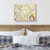 Kaart van Ethiopië met vijf Afrikaanse staten Canvas Afdruk (Insitu (Slaapkamer))