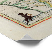 Kaart van Ethiopië met vijf Afrikaanse staten Poster (Hoek)