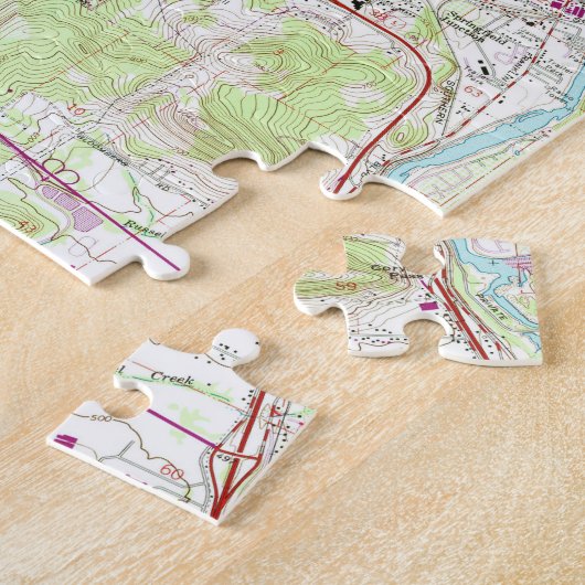 kaart van Eugene Oregon (1967) Legpuzzel (Zijkant)