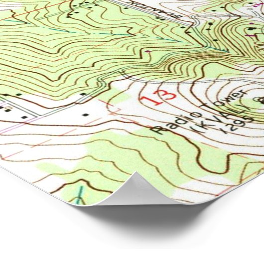 kaart van Eugene Oregon (1967) Poster (Hoek)