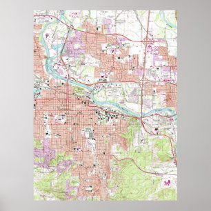  kaart van Eugene Oregon (1967) Poster