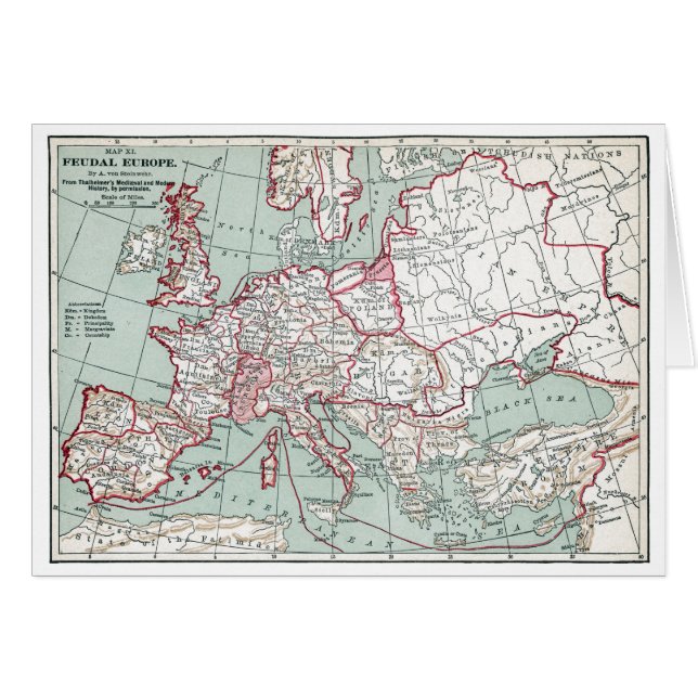 KAART VAN EUROPA, 12e EEUW (Voorkant Horizontaal)