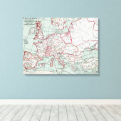 KAART VAN EUROPA, 12e EEUW Canvas Afdruk (Insitu (Houten vloer))