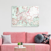 KAART VAN EUROPA, 12e EEUW Canvas Afdruk (Insitu (Woonkamer))