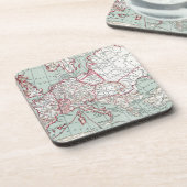 KAART VAN EUROPA, 12e EEUW Drankjes Onderzetter (Linkerzijde)