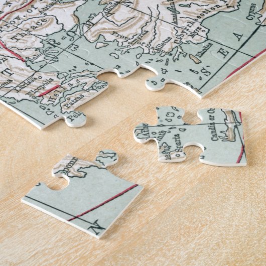 KAART VAN EUROPA, 12e EEUW Legpuzzel (Zijkant)