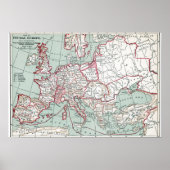 KAART VAN EUROPA, 12e EEUW Poster (Voorkant)
