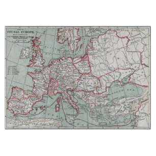 KAART VAN EUROPA, 12e EEUW Snijplank