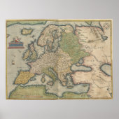  kaart van Europa (1570) Poster (Voorkant)