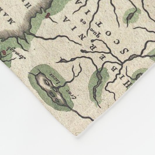  kaart van Europa (1657) Fleece Deken (Hoek)