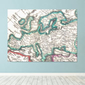  kaart van Europa (1685) Canvas Afdruk (Insitu (Houten vloer))
