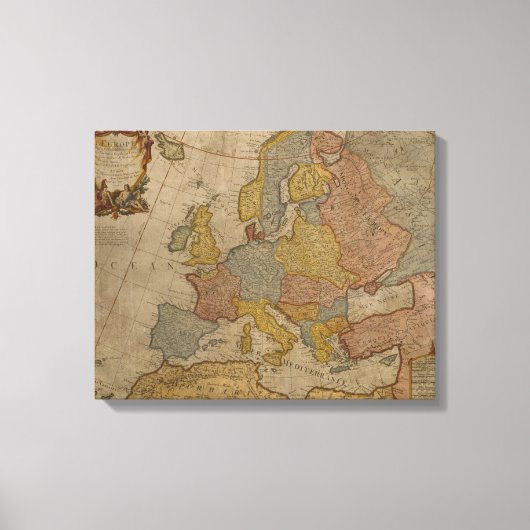 Kaart van Europa | 1700 Canvas Afdruk (Voorkant)