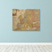 Kaart van Europa | 1700 Canvas Afdruk (Insitu (Houten vloer))