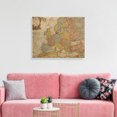 Kaart van Europa | 1700 Canvas Afdruk (Insitu (Woonkamer))