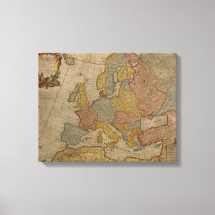 Kaart van Europa   1700 Canvas Afdruk