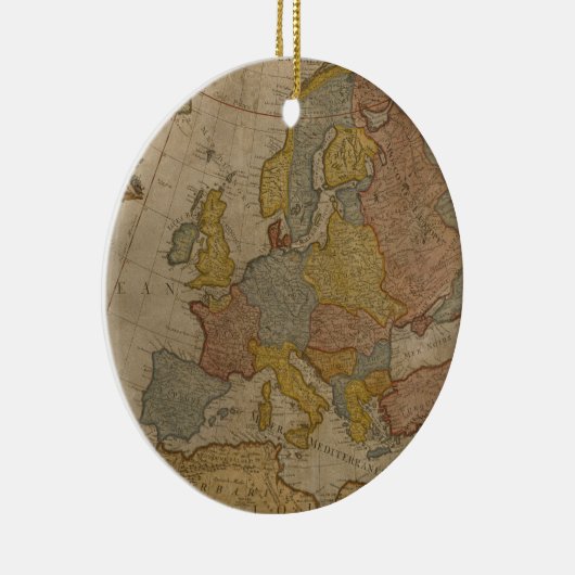 Kaart van Europa | 1700 Keramisch Ornament (Rechts)