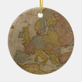 Kaart van Europa | 1700 Keramisch Ornament (Voorkant)