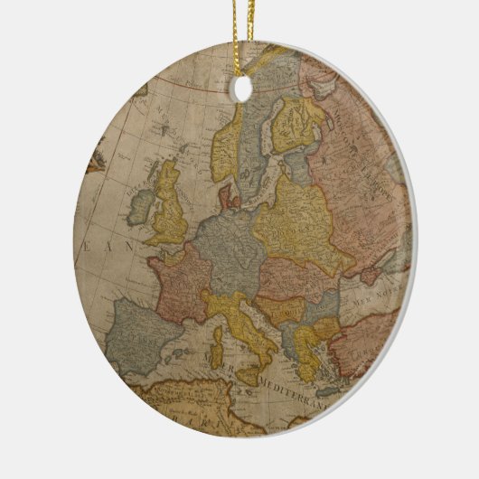 Kaart van Europa | 1700 Keramisch Ornament (Links)