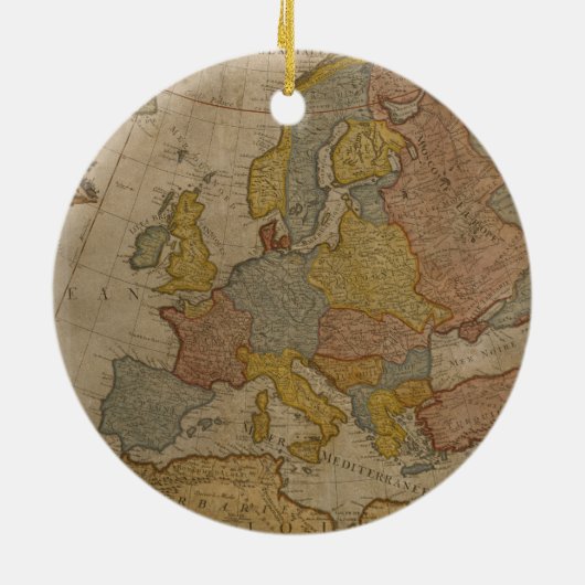 Kaart van Europa | 1700 Keramisch Ornament (Achterkant)