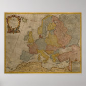 Kaart van Europa | 1700 Poster (Voorkant)