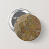 Kaart van Europa | 1700 Ronde Button 5,7 Cm (Voorkant /achterkant)