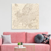  kaart van Europa (1800) Canvas Afdruk (Insitu (Woonkamer))