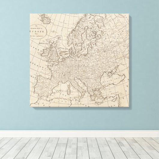  kaart van Europa (1800) Canvas Afdruk (Insitu (Houten vloer))