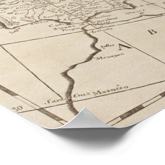 kaart van Europa (1800) Poster (Hoek)