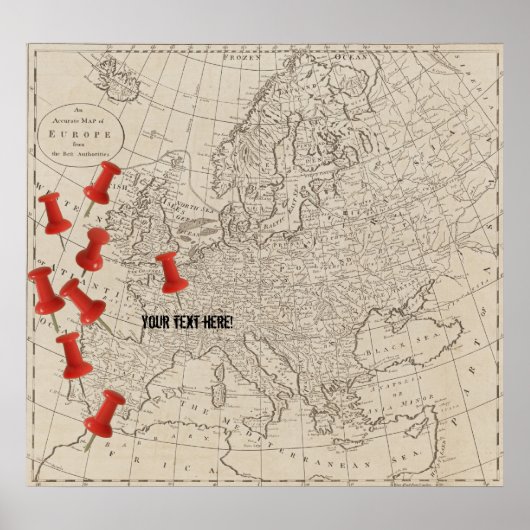  kaart van Europa (1800) Poster (Voorkant)