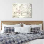 Kaart van Europa, 1841 Canvas Afdruk (Insitu (Slaapkamer))