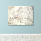 Kaart van Europa, 1841 Canvas Afdruk (Insitu (Houten vloer))