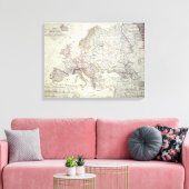 Kaart van Europa, 1841 Canvas Afdruk (Insitu (Woonkamer))