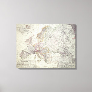 Kaart van Europa, 1841 Canvas Afdruk