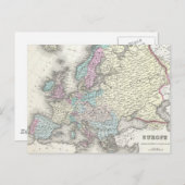 kaart van Europa (1855) (Voorkant / Achterkant)