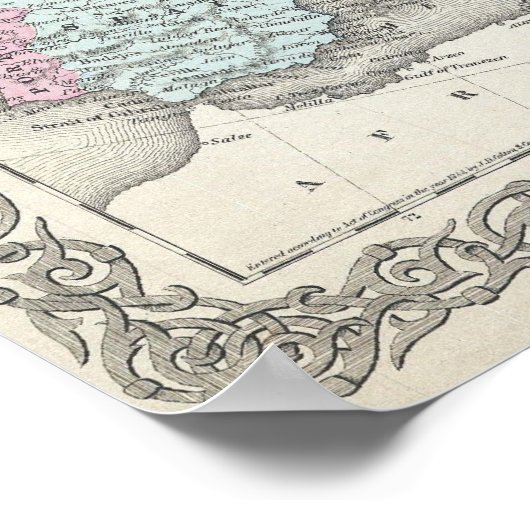  kaart van Europa (1855) Poster (Hoek)