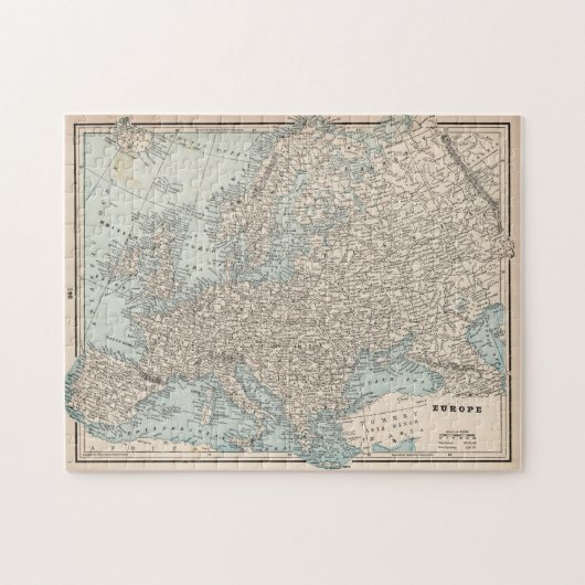 kaart van Europa (1893) Legpuzzel (Horizontaal)