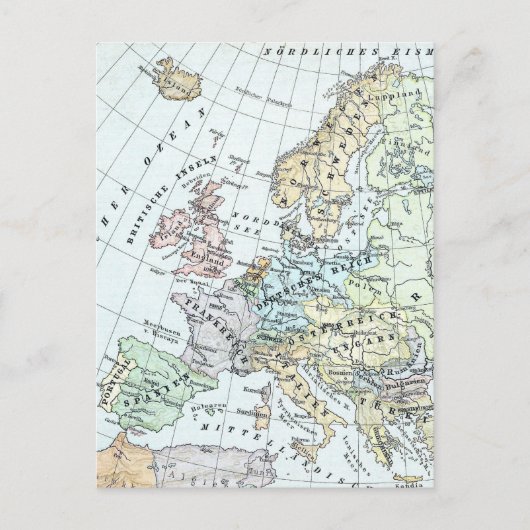  kaart van Europa (1899) (Voorkant)