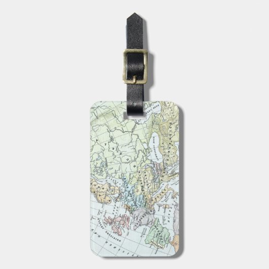  kaart van Europa (1899) Bagagelabel (Voorkant verticaal)