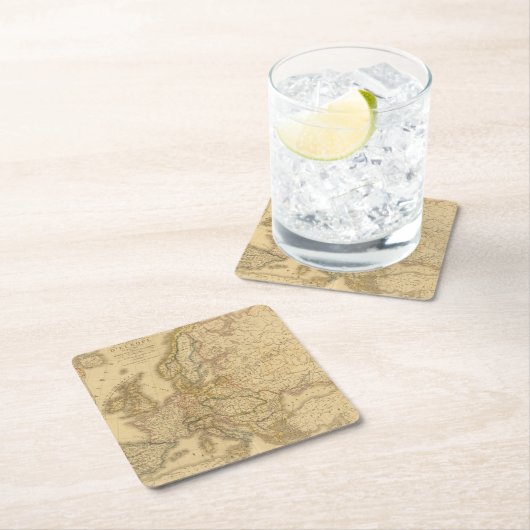 Kaart van Europa 2 Kartonnen Onderzetters (Insitu)