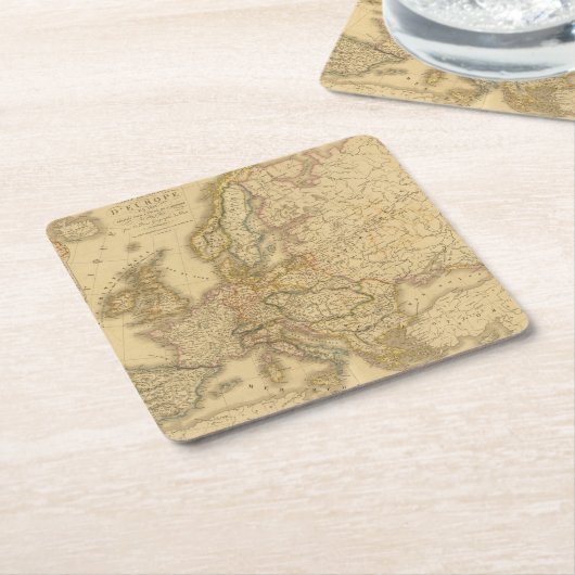 Kaart van Europa 2 Kartonnen Onderzetters (Schuin)