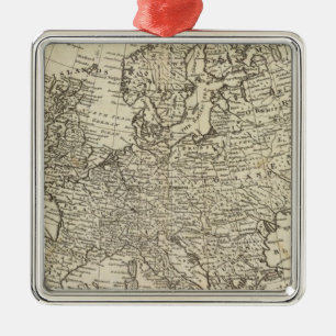 Kaart van Europa 3 Metalen Ornament