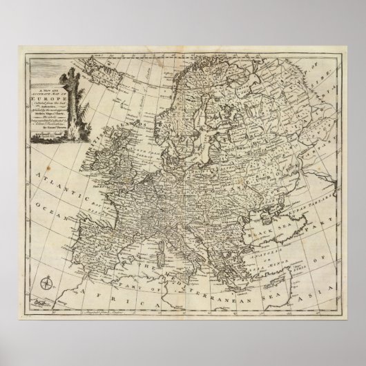 Kaart van Europa 3 Poster (Voorkant)