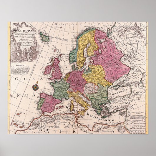 Kaart van Europa 3 Poster (Voorkant)