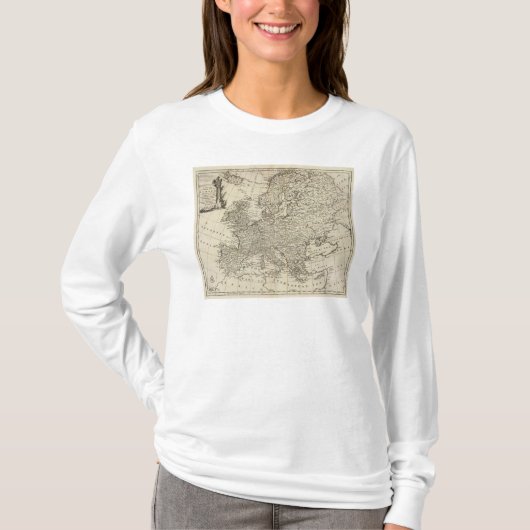 Kaart van Europa 3 T-shirt (Voorkant)